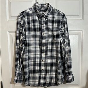 Chaps Men's Navy and White Plaid Shirt men’s size large